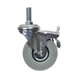 RUEDA ROSCA GRIS CON FRENO 3"