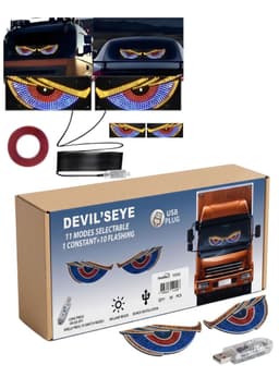 Panel Luz LED Ojos de Diablo Parabrisas Vehiculos USB 11 Modos