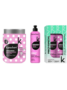 Set tratamiento Ceramidas Kanechom 4 en 1 Reestructuracion Profunda Cabello Danado