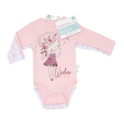 Set 2 Bodys Manga Larga Rosado Hada Nina 18 - 24 Meses 1-2 Anos