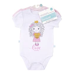 Set 2 Bodys Manga Corta Rosado Princesa Nina 9 - 12 Meses 9-12 meses