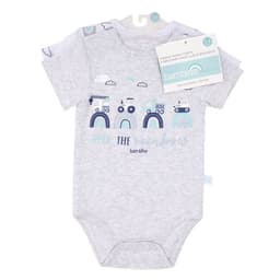 Set 2 Bodys Manga Corta Gris Transportes Nino 0-3 Meses 1-3 meses
