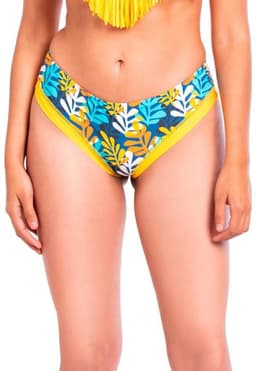 Bikini calzon tanga tiro alto estampado amarillo Diseno 1 L