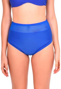 Bikini calzon pin up con transparencia color azul M