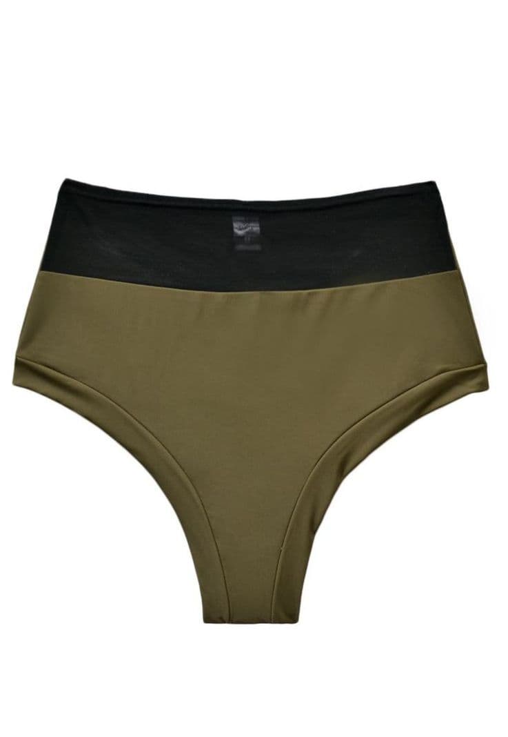 Bikini calzon pin up con transparencia color verde L