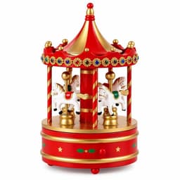 Carrusel Musical De Madera Navideno Decoracion Hogar