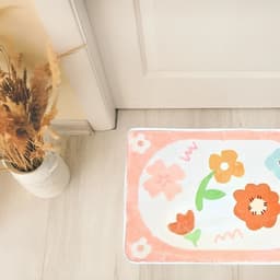 Alfombra Bano Rectangular Flor