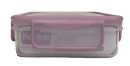 HERMETICO PP 600ML CUADRADO ROSADO