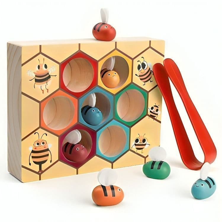 Juego de Abeja Juguete de Madera Montessori