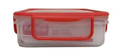 HERMETICO PP 600ML CUADRADO ROJO