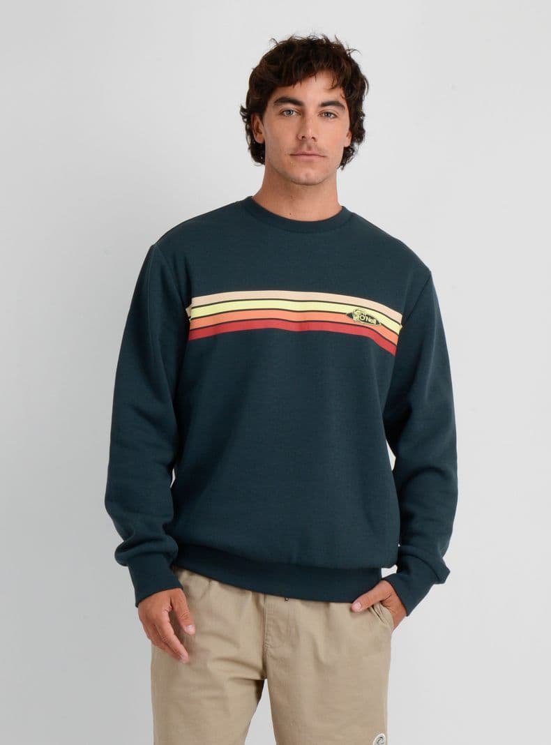 POLERON OG STRIPE CREW VERDE OSCURO M