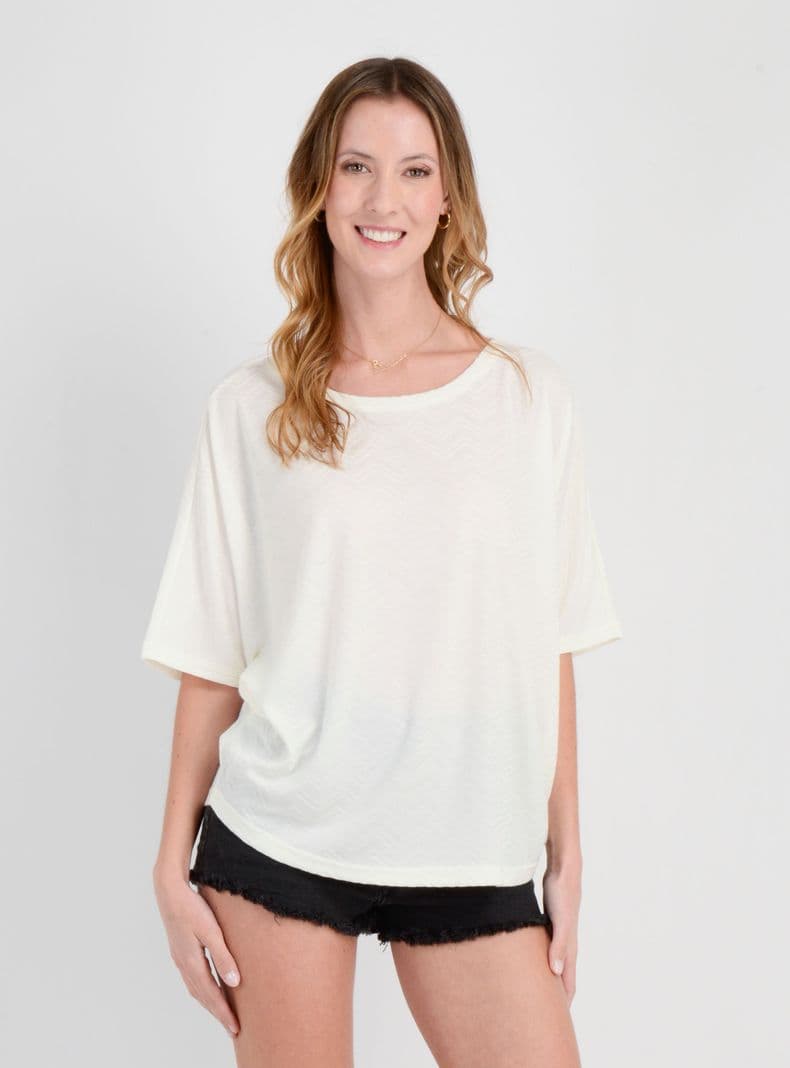 POLERA MANGA CORTA LINDY II BEIGE CLARO XL