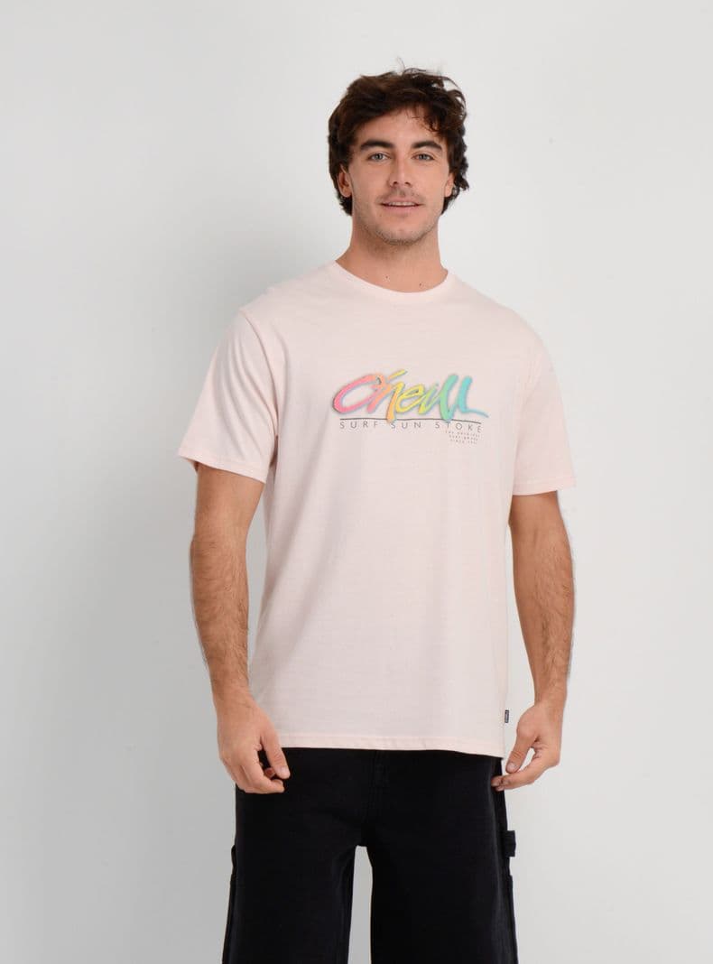 POLERA MANGA CORTA KEYS FL ROSADO CLARO S