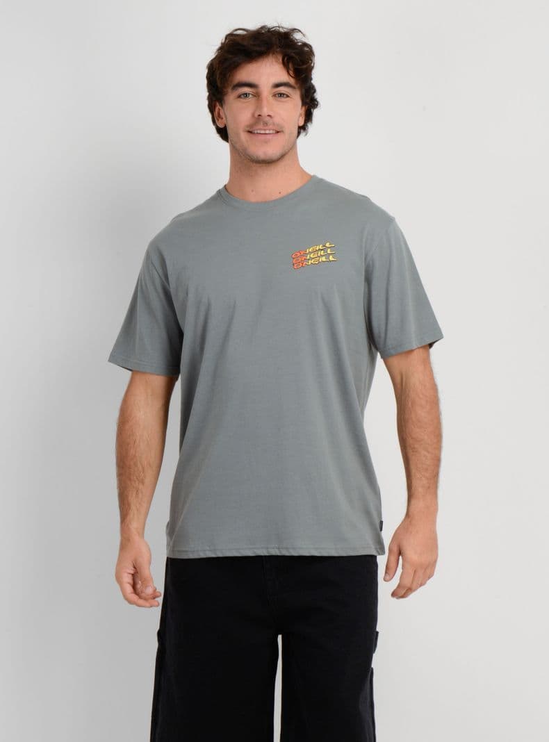 POLERA MANGA CORTA CIRCLE FREAK GRIS OSCURO M