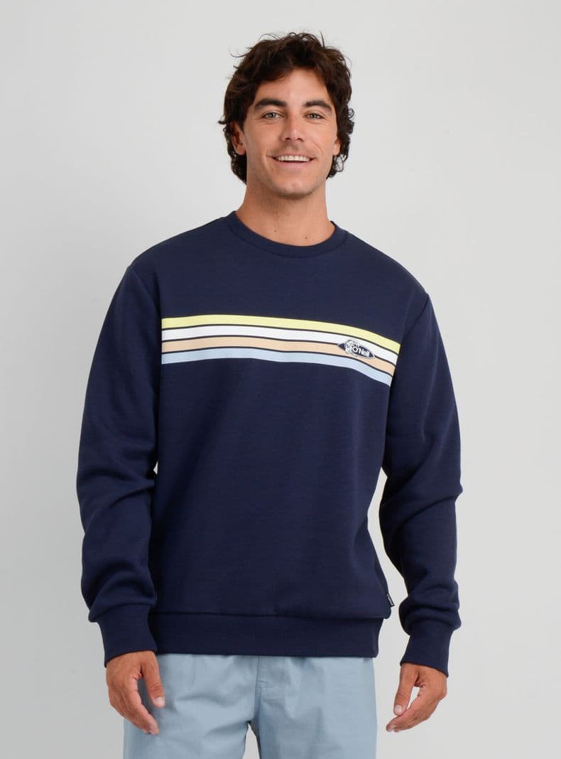 POLERON OG STRIPE CREW AZUL OSCURO S