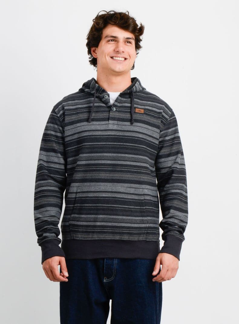 POLERON HOODIE BAVARO STRIPE II NEGRO L