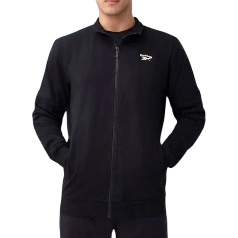 Poleron Reebok Hombre Deportivo Negro Cierre Completo M