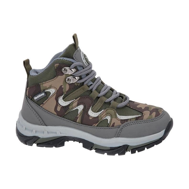 Zapato Infantil Outdoor Alto Camo Verde Pangal Blacksheep 27