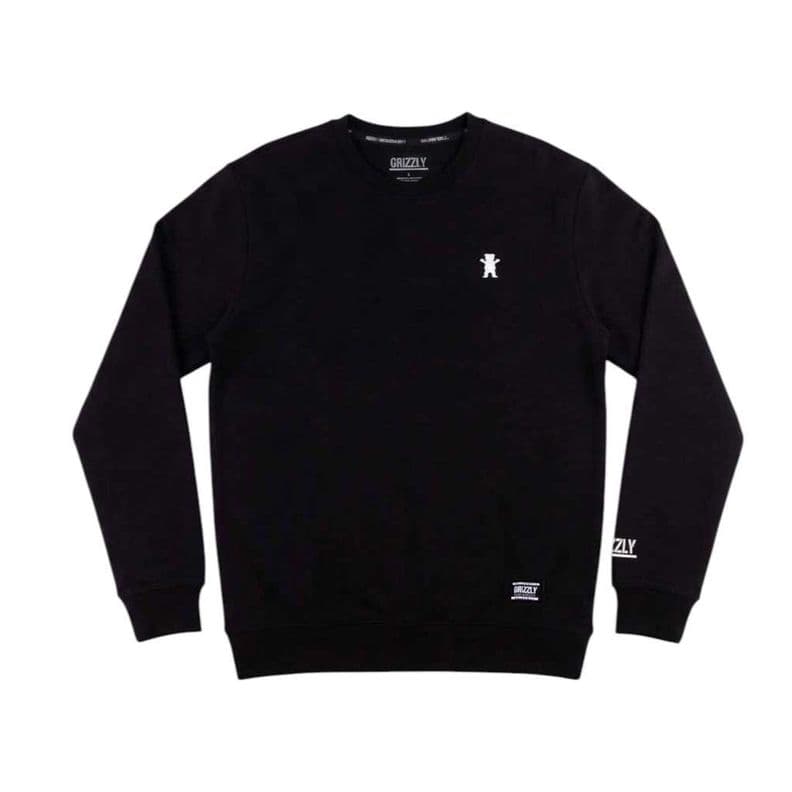 Poleron Crew Hombre Grizzly Griptape Embroidered OG Bear Negro XL