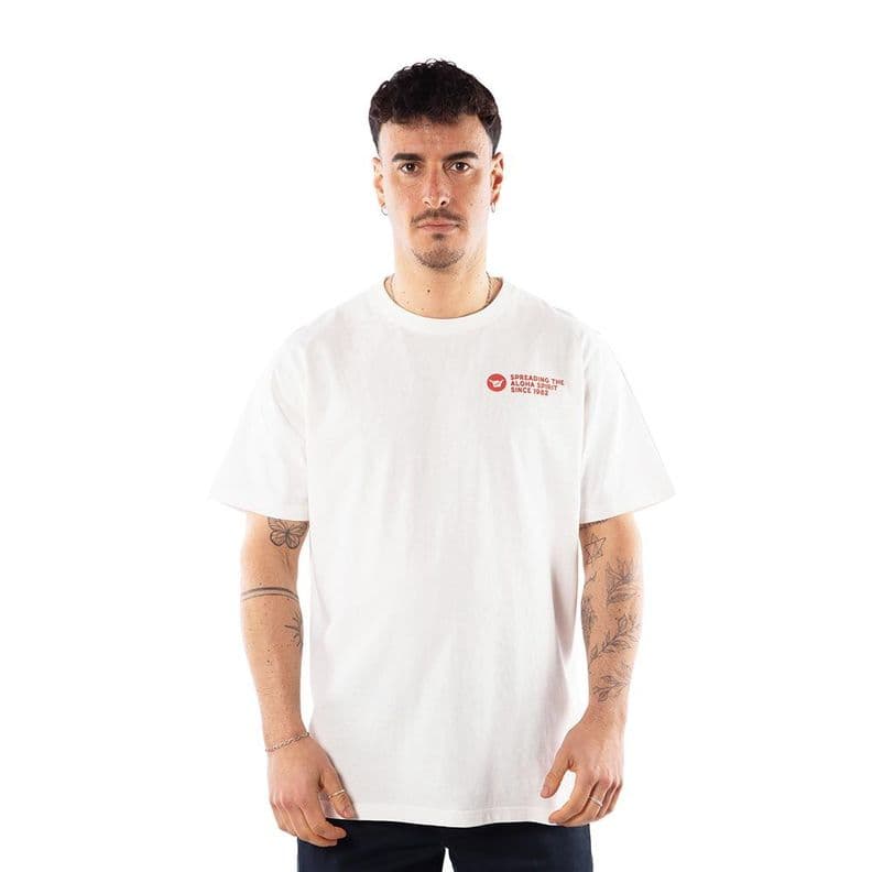 Polera Hombre T-Shirt Hang Loose Off White Spirit Aloha Blanco L