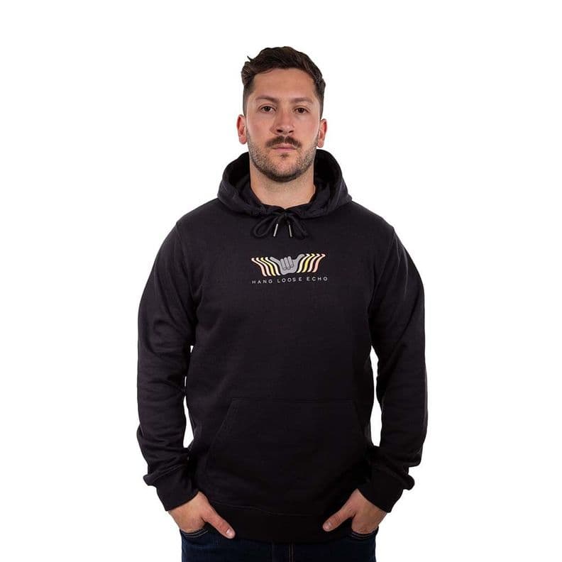 Poleron Hombre Hoodie Echo Negro Hang Loose S