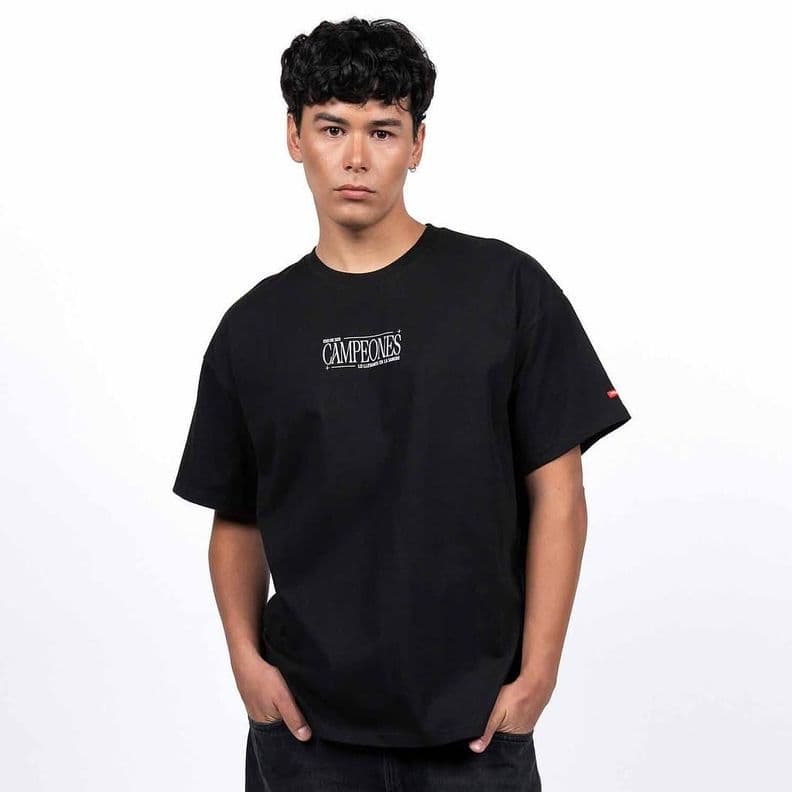 Polera Hombre Colo Colo Oversize "CAMPEONES" Negro L