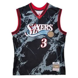 Camiseta Mitchell and Ness Philadelphia 76ers Allen Iverson 3 Marble Negro L