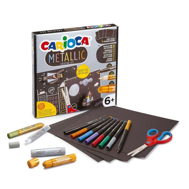 Set Creativo Carioca Metallic Creator Tarjetas Pop Up 6+