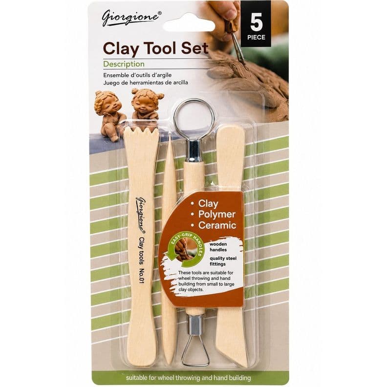 Set 5 Herramientas de Madera para Arcilla Giorgione G-Y0006