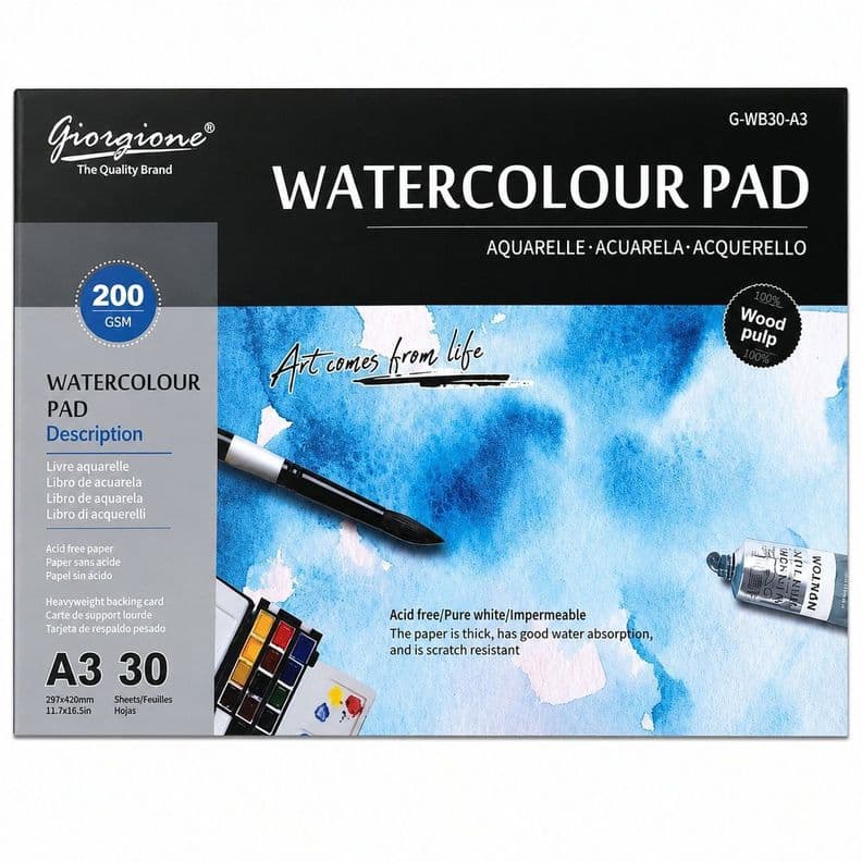 Block Acuarela Giorgione G-WB30 A3 200 g 30 Hojas Blanco