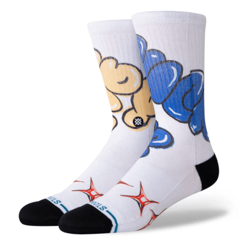 Stance Sock Men Tryin Sucker Crew White Blanco L