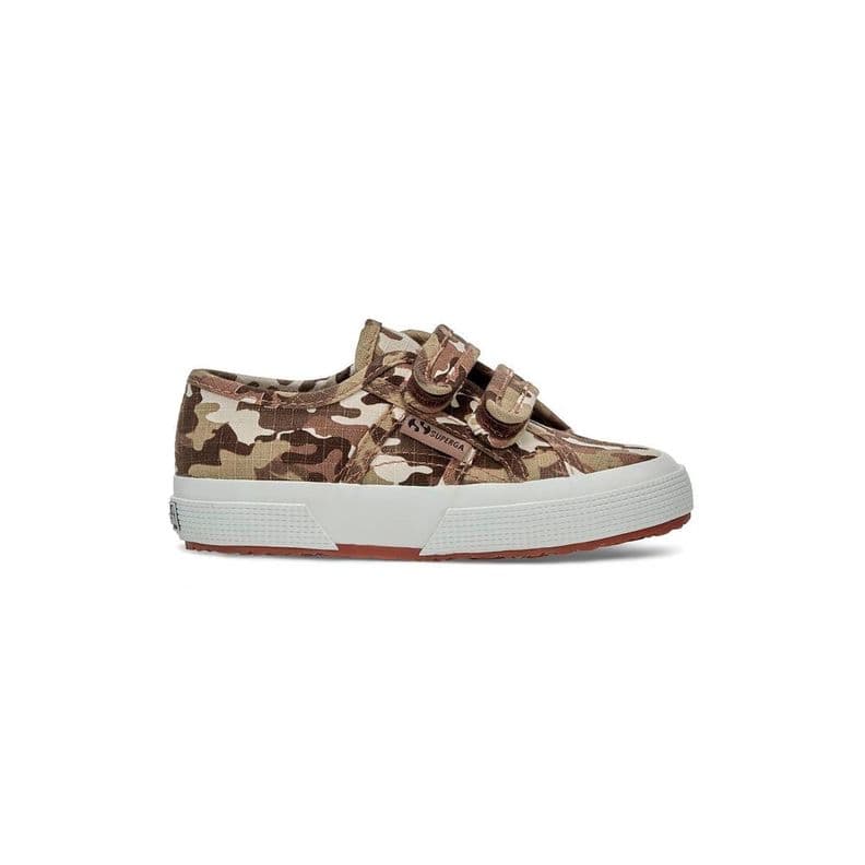 Zapatilla Superga Kids 2750 Straps Camo Brown Beige Cafe 27