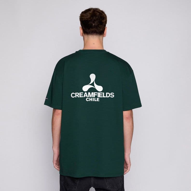 Polera Creamfields x Whatup Green Logo White Verde S
