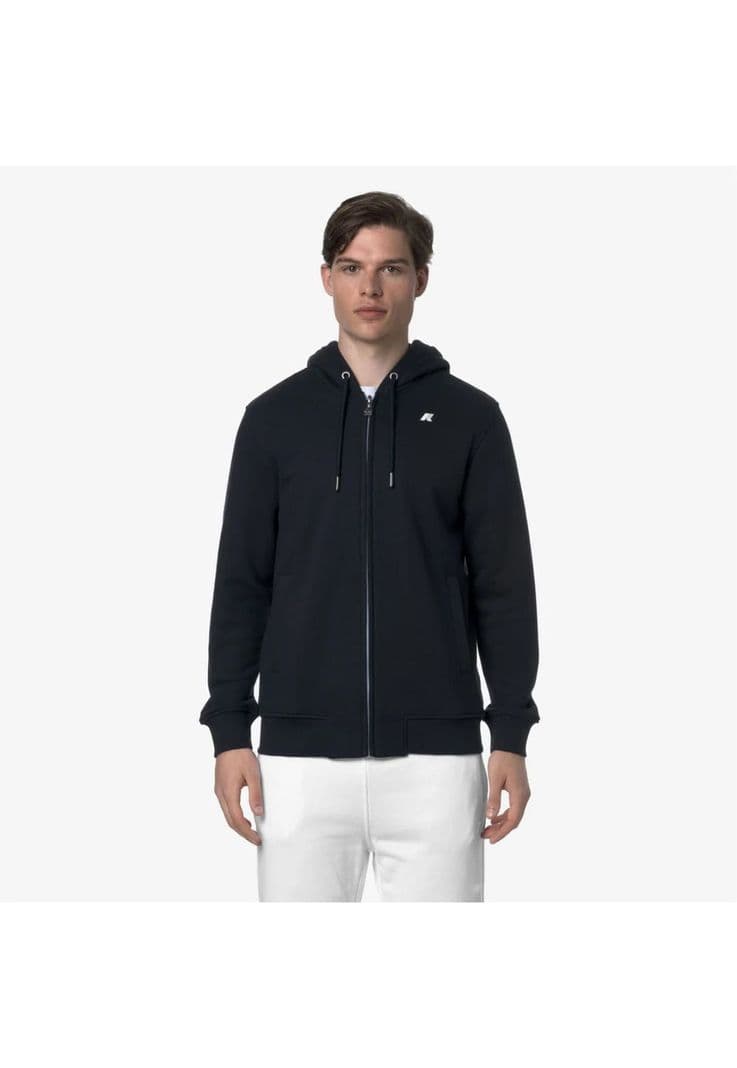 Poleron K-Way Men Anthony French Terry Black Pure Negro L