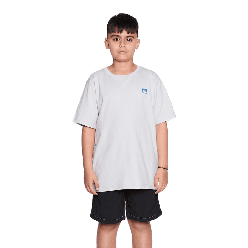 Polera Reef Kids Light Grey Logo Back Gris 10