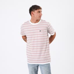 Polera Reef Men Stripe White Red Blanco M