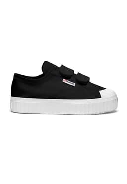 Zapatilla Kids 2630 Stripe Straps Black White Negro 27