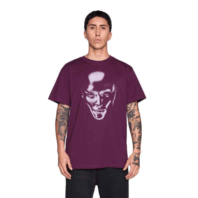 Polera Whatup Men Liquid Face Purple Morado S