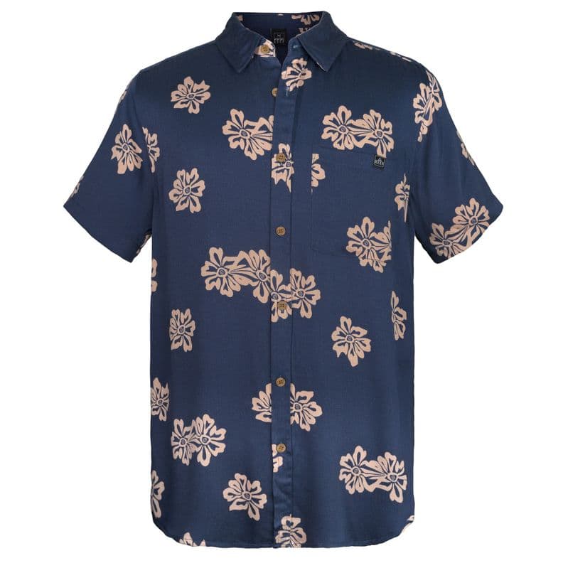 Camisas M/C Reef Hombre Azul Abierto S