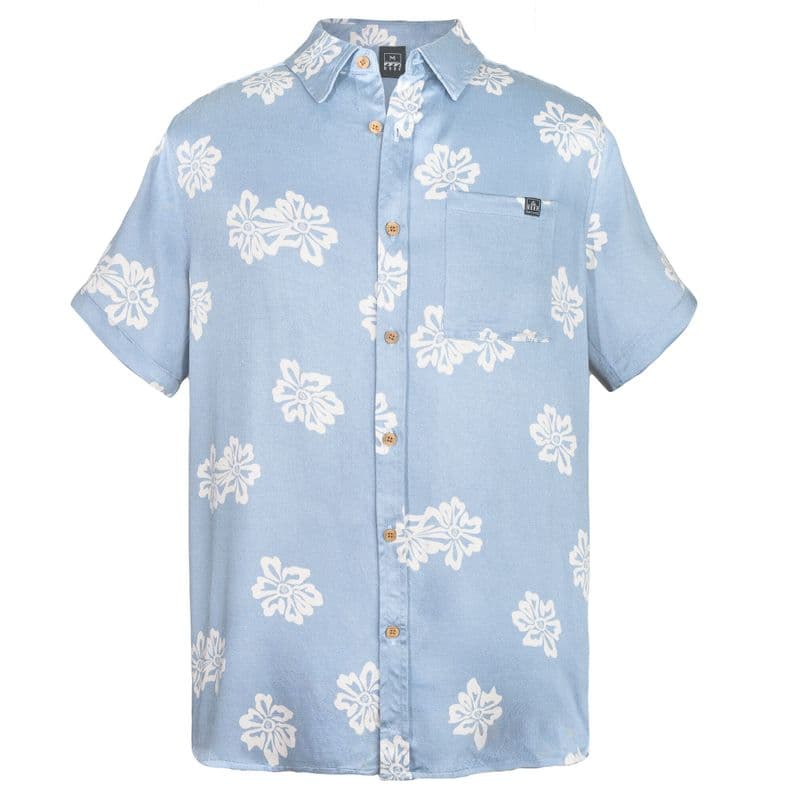 Camisas M/C Reef Hombre Azul Claro S