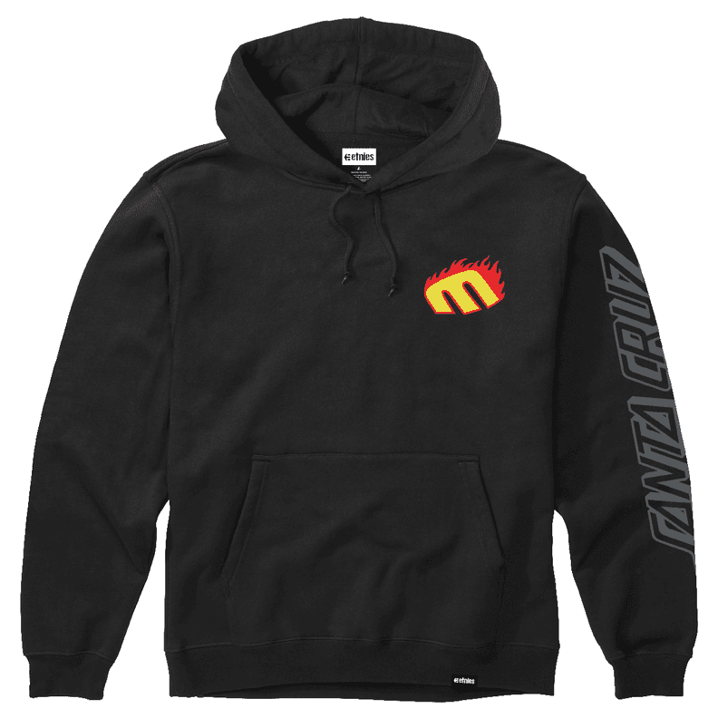 Poleron Etnies Santa Cruz Flame Hoodie Black Negro L