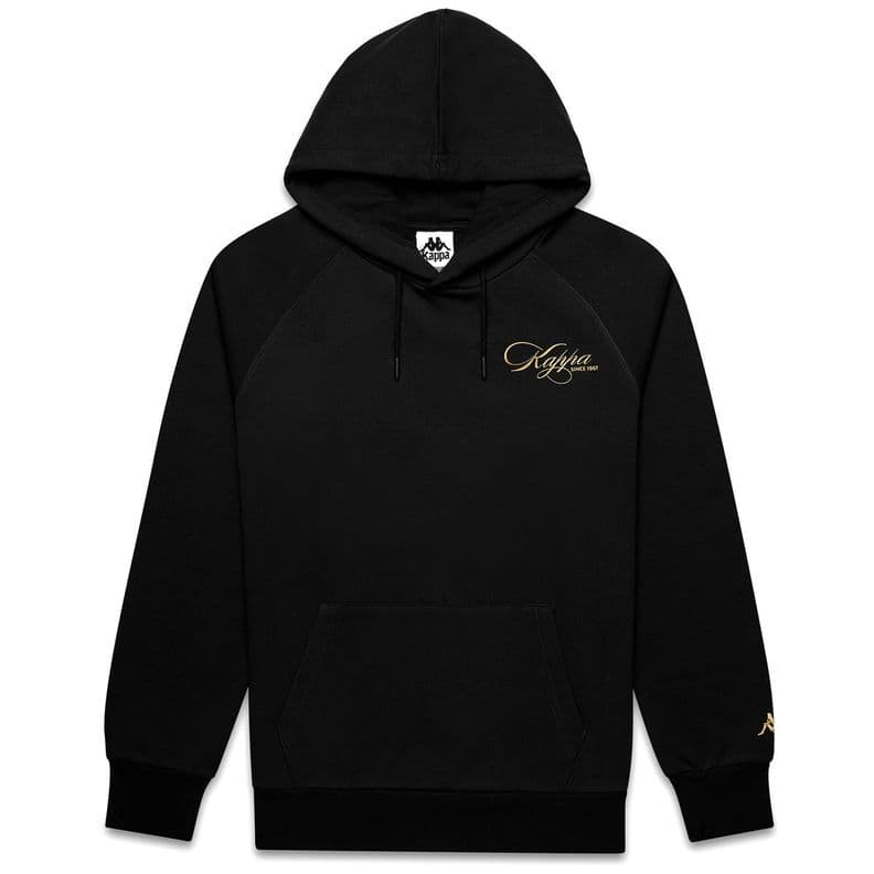 Poleron Kappa Men Authentic Oversize Nilufer Black Yellow Gold Rick Negro XL