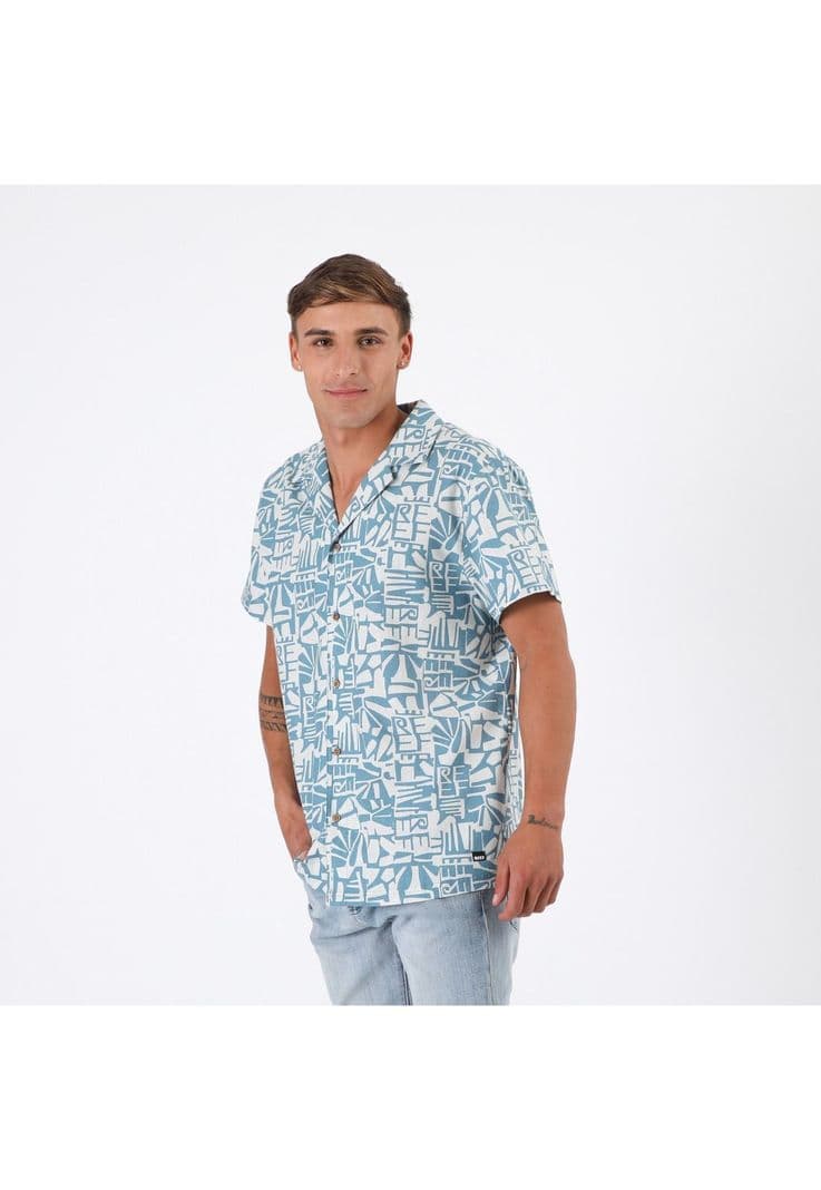 Camisa Reef Men Celeste Disenos Azul S