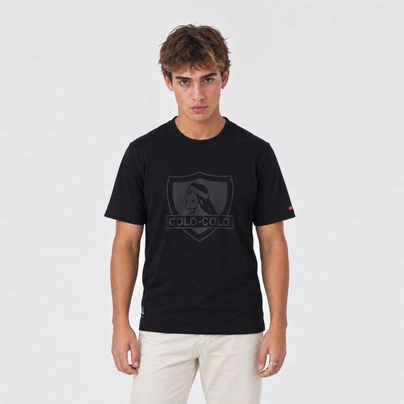 Polera Colo-Colo Urbano Classic Negro Escudo Gris XXL