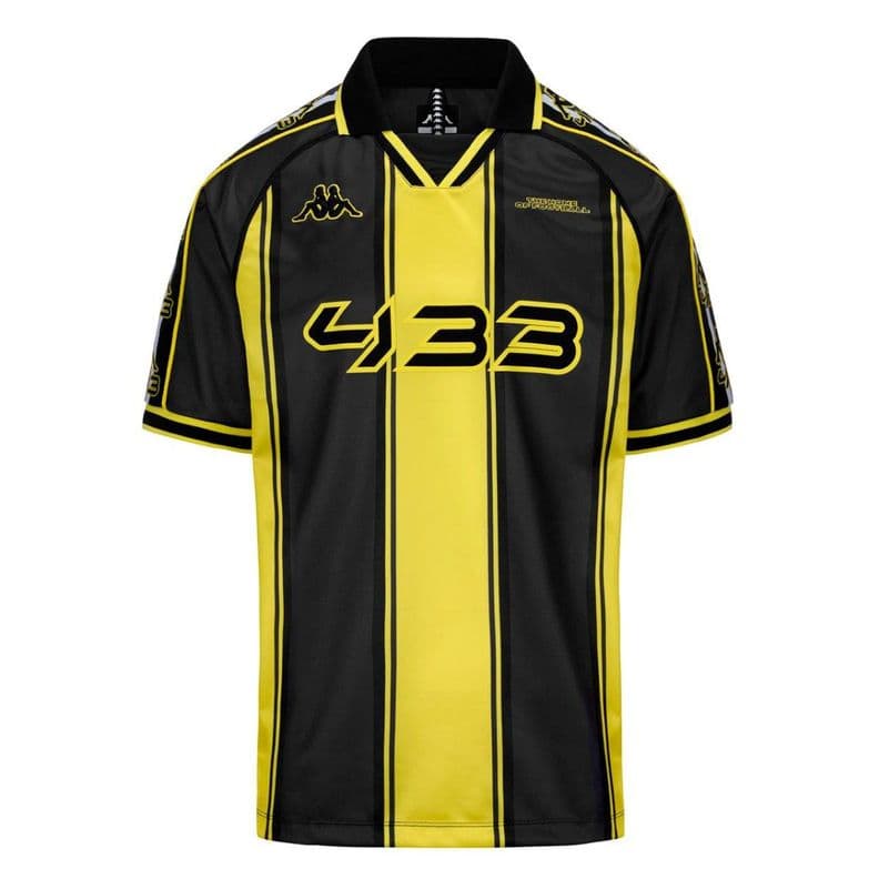 Camiseta Kappa 222 Banda Rombat 433 Oversize Yellow Black Amarillo XXL