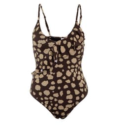 Traje de Bano Strap Ajustable Brown print Cafe S