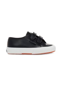 Zapatilla Kids 2750 Vegan Faux Leather Black White Negro 32