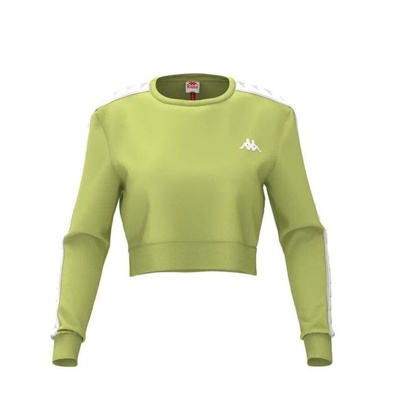 Poleron Crop 222 Banda Women Ahmis Green Lime White Verde L