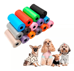 15 Rollos Bolsas Excremento Caca de Perros Gatos Desechos