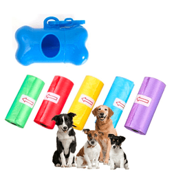 Dispensador de Bolsas Excremento Mascotas + 5 Rollo de Bolsa